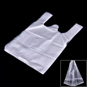55 24*32cm Plastic T-Shirt Retail Shopping Supermarket Bags Handles Packaging-3C - Picture 1 of 12