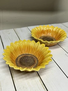 Plato cuenco decorativo de girasol cerámica bendiciones familiares barril galleta 6 1/8" - Imagen 1 de 6