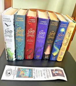 CHRIS COLFER SIGNED AUTOGRAPHED COMPLETE LAND OF STORIES 7-BOOK LOT! GLEE STAR! - Picture 1 of 7