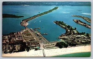 Vintage Clearwater Beach Florida Aerial View Postcard 1974 - Picture 1 of 2