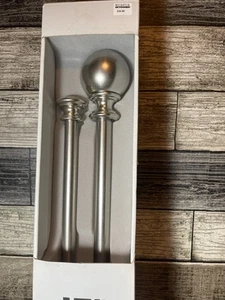Umbrella Double Drapery Rod Brushed Stainless Steel Set  28-48” - Picture 1 of 4