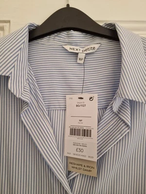 Next Petite Size 16 Blouse With Fold  Up Sleeves And Large Pocket Detail - Image 1 of 4