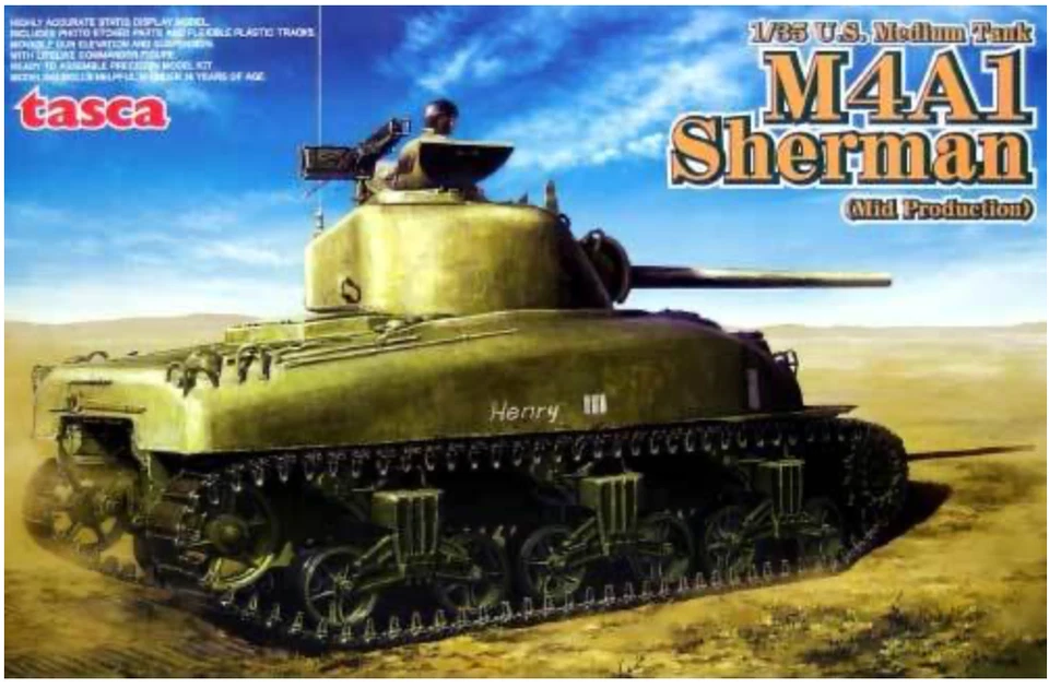 1/35 Tasca U.S. Medium Tank M4A1 Sherman (Mid Production) #35-010 - Image 1 of 1