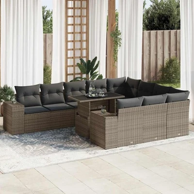 Vidaxl 11-tlg. Garten-sofagarnitur Mit Kissen Beige Poly Rattan vidaXL - Bild 1 von 4