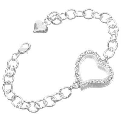  Bild-Charm-Armband – Herz-Armband für Fotos – Verstellbarer Medaillon-Armreif - Bild 1 von 4