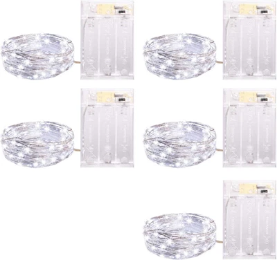 5 Pack Fairy Lights Battery Operated, 7 Feet 20 Led String Lights with Timer, Wa - Image 1 of 4