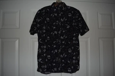 Volcom Size L Slim Fit Blue/Gray/Brown Butto Down Fold Collar Short Sleeve Shirt - Image 1 of 4