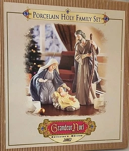 Grandeur Noel HOLY FAMILY Collectors Edition Porcelain 3 Piece Nativity 2002 VTG - Picture 1 of 8