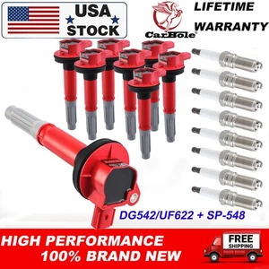 8 Ignition Coil & Spark Plug for 2011-2016 Ford F-150 5.0L V8 C1802 UF622 DG542 - Picture 1 of 12