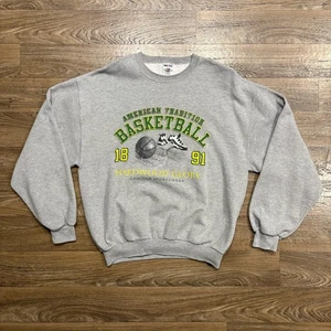 90s/Vintage Jerzees Basketball Sweatshirt Gray Hardwood Glory Graphic Crewneck L - Bild 1 von 7