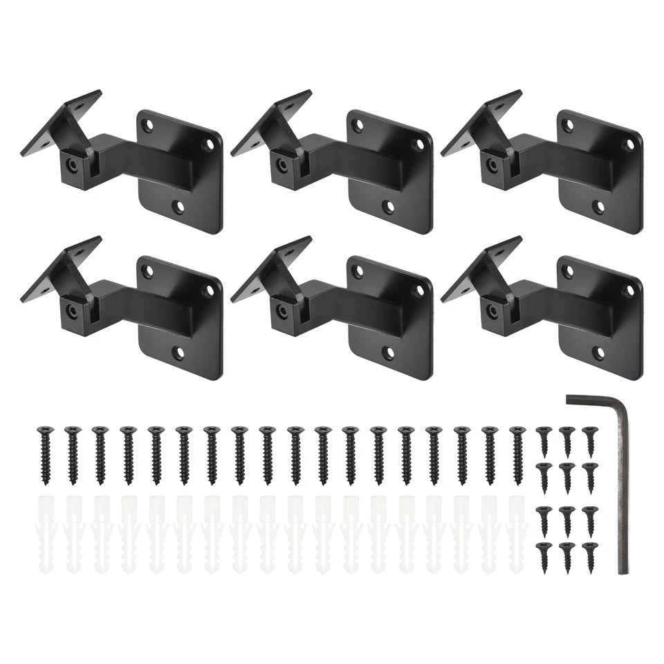 Black Swivel Hand Rail Brackets Adjustable Square Hand Rail Brackets (6pcs) Foto 1 de 4