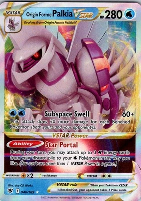 Origin Forme Palkia VSTAR Ultra Rare SWSH10: Astral Radiance 040/189 NM - Image 1 of 2