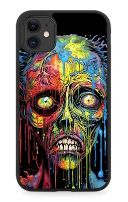 Colourful Pop Art Zombie Head Rubber Phone Case Zombies Face Novelty Fun DH05 - Image 1 of 2