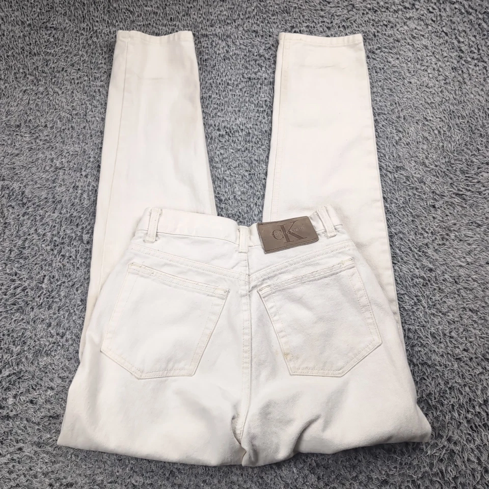 Vintage Calvin Klein Jeans Women 4 Beige High Rise USA Made Retro Y2K 90s Denim - Image 1 of 4
