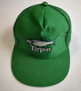 Vtg 80s Tarpon Hat Snapback Green Fishing Trucker Mesh A Frame Yupoong Cap  - Picture 1 of 7