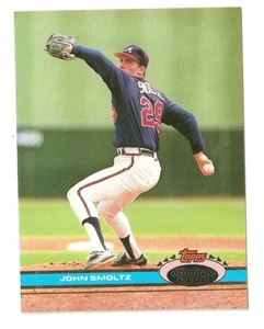 1991 STADIUM CLUB OVERSIZE TEST CARD - JOHN SMOLTZ - Picture 1 of 4
