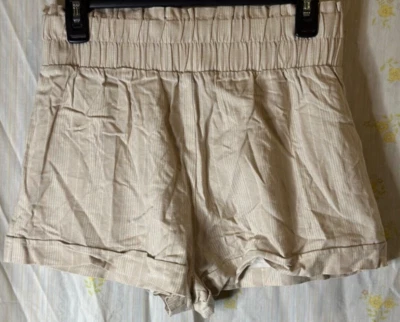 Pantalones Cortos Forever 21 Color Tostado Elásticos Cintura Ancha Rayas Talla Grande Foto 1 de 4