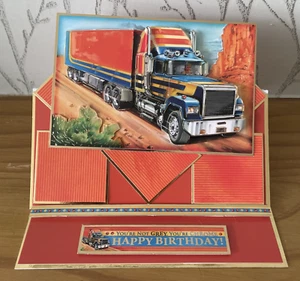 Biglietto compleanno fatto a mano 7"x7" camion tema "Non sei grigio sei cromato" - Foto 1 di 6