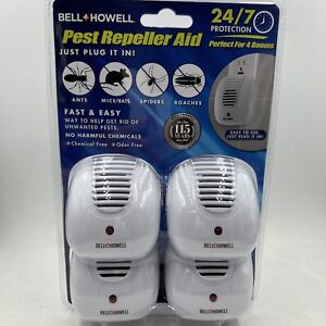 Bell+Howell Pest Repeller Ultrasonic Pest Repeller 4 Pc Rats Mice Roaches NIP