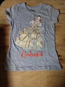 Disney Girls Gray Shirt NWOT Belle Enchanted Size 6/6X - Picture 1 of 7