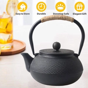 Gusseisen Teekanne mit Teesieb 800ml Japanische Teekessel Wasserkocher Teekocher - Bild 1 von 12