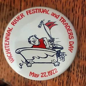 VINTAGE 1° ANNO 1972 WICHITA KS RIVER FESTIVAL PINBACK BOTTONE COME NUOVO! - Foto 1 di 2
