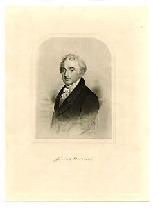 JAMES MONROE, US President/State Secretary/War of 1812/Virginia, Engraving 8096 