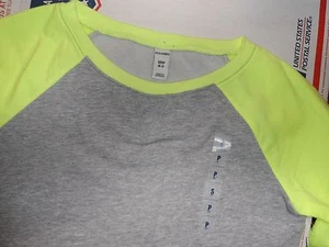 Girls Boys Shirt Baseball Crew Old Navy Neon&Gray and Blue&White Size Medium M 8 - Picture 1 of 25