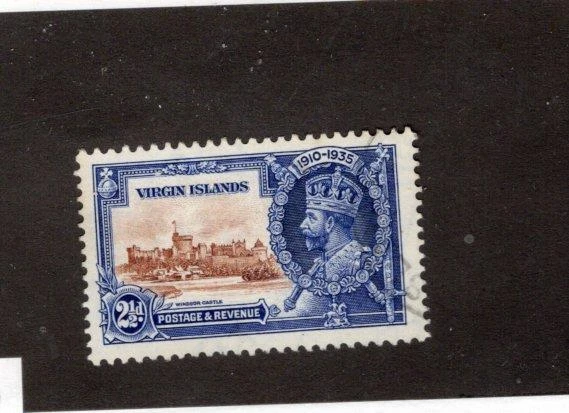 SELLO JUBILEO DE PLATA ISLAS VÍRGENES (MK7872) # 71 USADO EN MUY BUEN ESTADO 21/2d 1935 KGV Foto 1 de 1