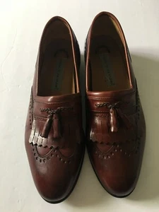 Zapatos de vestir Stacy Adams Comfort Flex para hombre talla 10M cuero marrón borla falda escocesa - Imagen 1 de 9