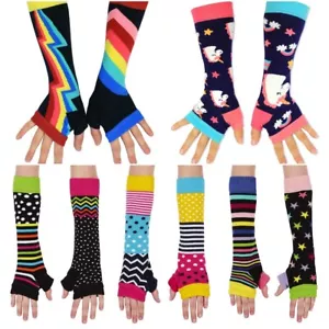 United Oddsocks Ladies Girls Long Arm Warmers / Fingerless Gloves - 5 Designs - Picture 1 of 11