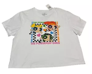 Powerpuff Girls Juniors Cropped Boxy Womens Crew Neck Short Sleeve T Shirt XXL - Picture 1 of 8