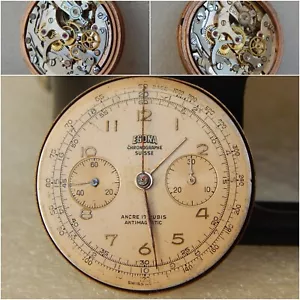 Vintage EGONA Chronograph Swiss Made Landeron Werk 17 Jewels Ersatz oder Reparatur - Bild 1 von 16
