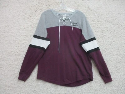 Suéter ROSA Victorias Secret Mediano Rojo Borgoña Gris Pullover Encaje Cuello Para Mujer Foto 1 de 4