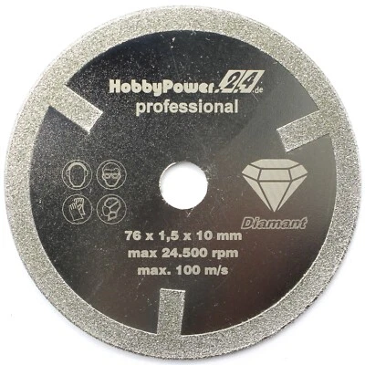 Diamanttrennscheiben Diamant Trennscheibe 76 mm x 10mm für Akku Winkelschleifer - Bild 1 von 4