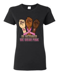 En octubre usamos camiseta gráfica rosa puños de protesta para mujeres - Imagen 1 de 8