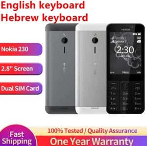Unlocked Original Nokia 230 Dual SIM GSM 2MP MP3 2.8" Bar Cellphone - Afbeelding 1 van 13