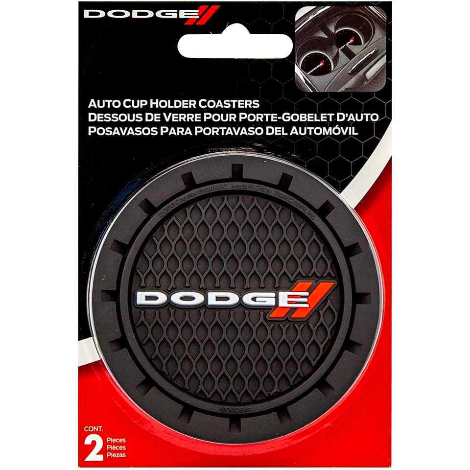 ⭐️⭐️⭐️⭐️⭐️ Auténticas Dodge Posavasos MOPAR Licencia Universal 2 Piezas Mejor Regalo Foto 1 de 2