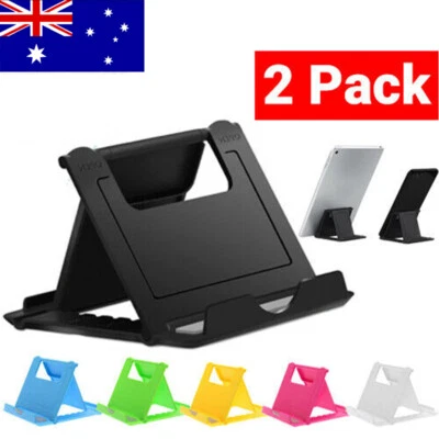 2 Pack Phone Stand Holder Tablet Stand Mount Adjustable for Samsung iPhone ☝ ↖ - Image 1 of 4