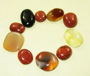 100% Natural Onyx and Sunstones 92.05 Ct/9 Pcs Loose Gemstone With Free Gift - Picture 1 of 5
