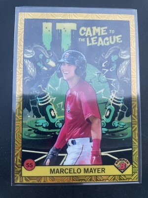 2022 Bowman Chrome MARCELO MAYER It Came to the League Gold Mojo /50 PSA 9 POP 1 - Image 1 of 3