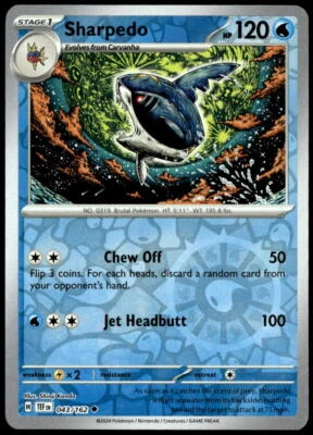 SV05: Temporal Forces #043/162 Sharpedo - Image 1 of 2