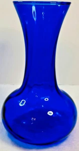 Unique Collectable Vintage Cobalt Blue Blown & Swirled Glass Vase - Picture 1 of 3