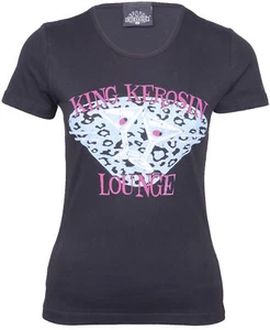 Queen Kerosin »COCKTAIL LOUNGE« Girly Motiv Kurzarm T-SHIRT - Schwarz Rockabilly - Bild 1 von 4