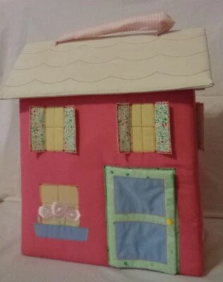 CERÁMICA GRANERO NIÑOS TELA CASA DE MUÑECAS FELPA CAMA TECHO SOLAPA CAÍDA PUERTA CERRADA ABIERTA Foto 1 de 4