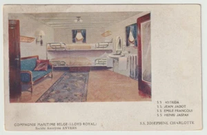 Postcard S.S JOSEPHINE CHARLOTTE Interior Cabin - Companie Belge Maritime Congo - Picture 1 of 2