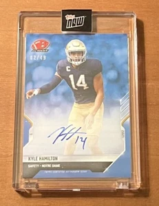 2021 Topps Now Bowman Next Football #6B Kyle Hamilton - Auto # 2/49 Notre Dame - Bild 1 von 2