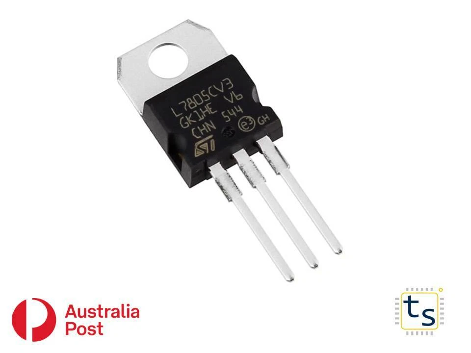 L7805CV +5V - 1.5A LM7805 ST Fixed Positive +5V Voltage Regulator TO-220 - image 1 of 1