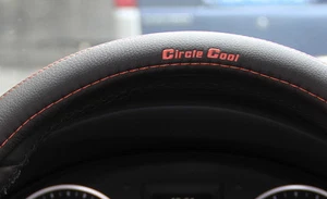 14.75 Steering Wheel Cover Black & Orange PVC Leather Sew Kit Medium 58013 Sedan - Picture 1 of 11
