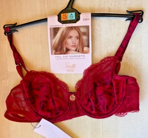 Brandneu mit Etikett Neu Marks Spencer M&S Rosie Seidendruck verdrahtet volle Tasse ungepolsterter BH 32A rot - Bild 1 von 8